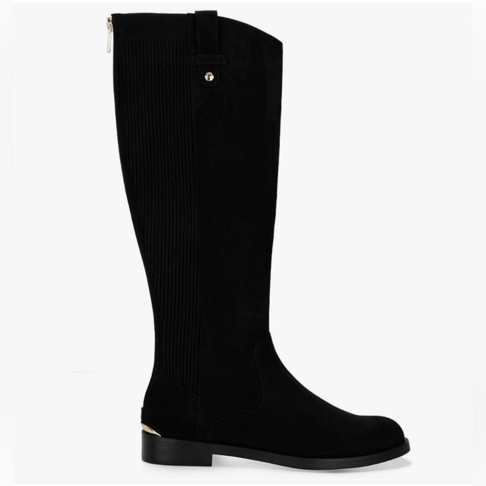 Kenneth Cole Wind Stretch Riding‎ Boots Black Suede Size 5 Classic Tall Boot